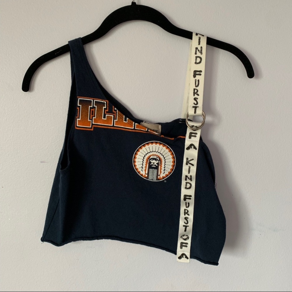 VINTAGE 90S LF FURST OF A KIND TOP UNIVERSITY OF ILLINOIS TANK TOP CROP TOP